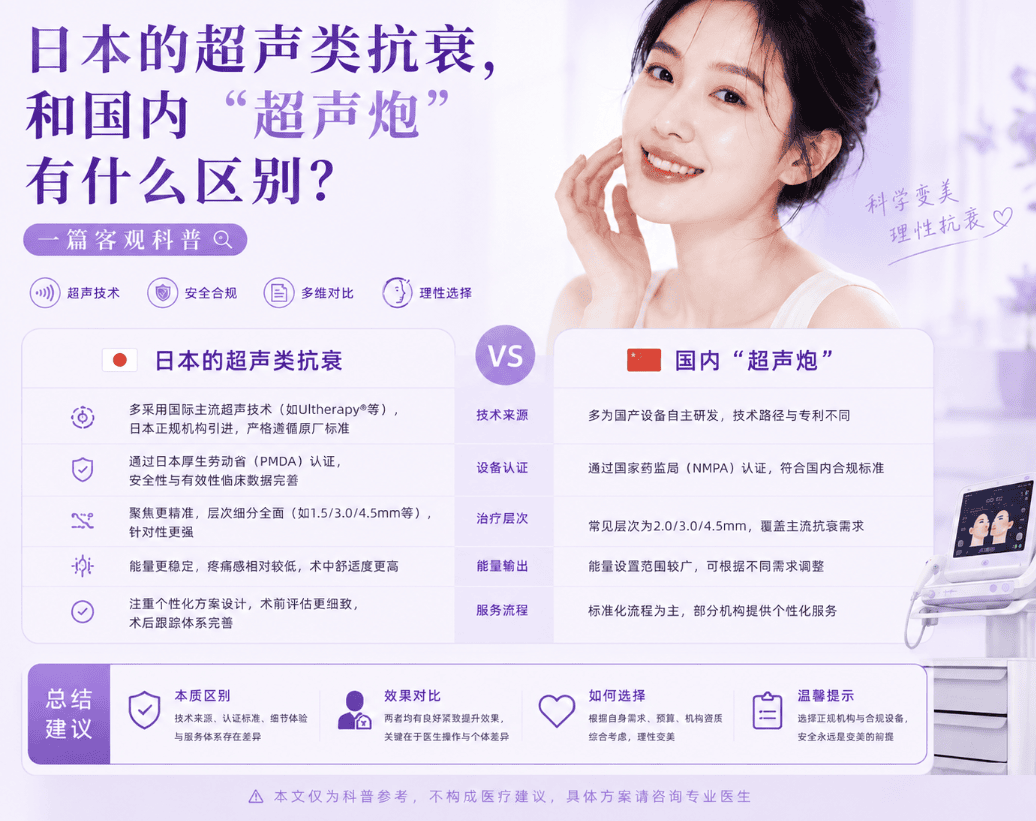 日本的超声类抗衰，和国内“超声炮”有什么区别？一篇客观科普