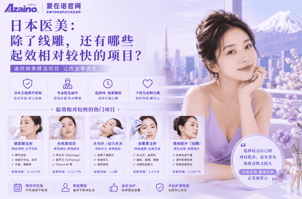 日本医美：除了线雕，还有哪些起效相对较快的项目？