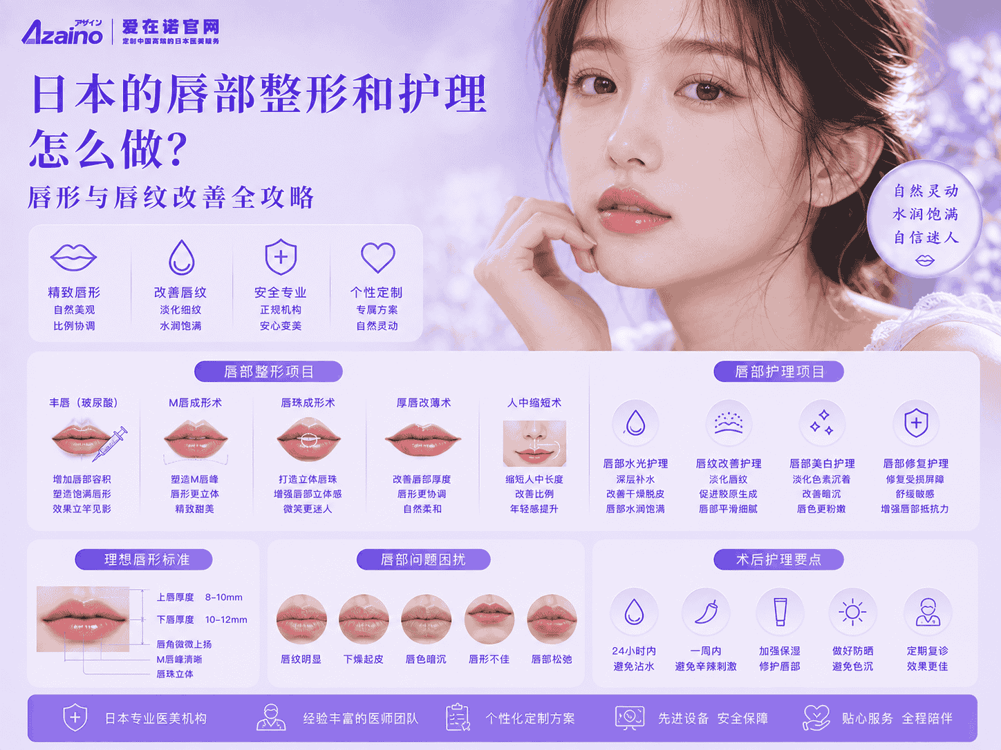 日本的唇部整形和唇部护理怎么做？唇形与唇纹改善