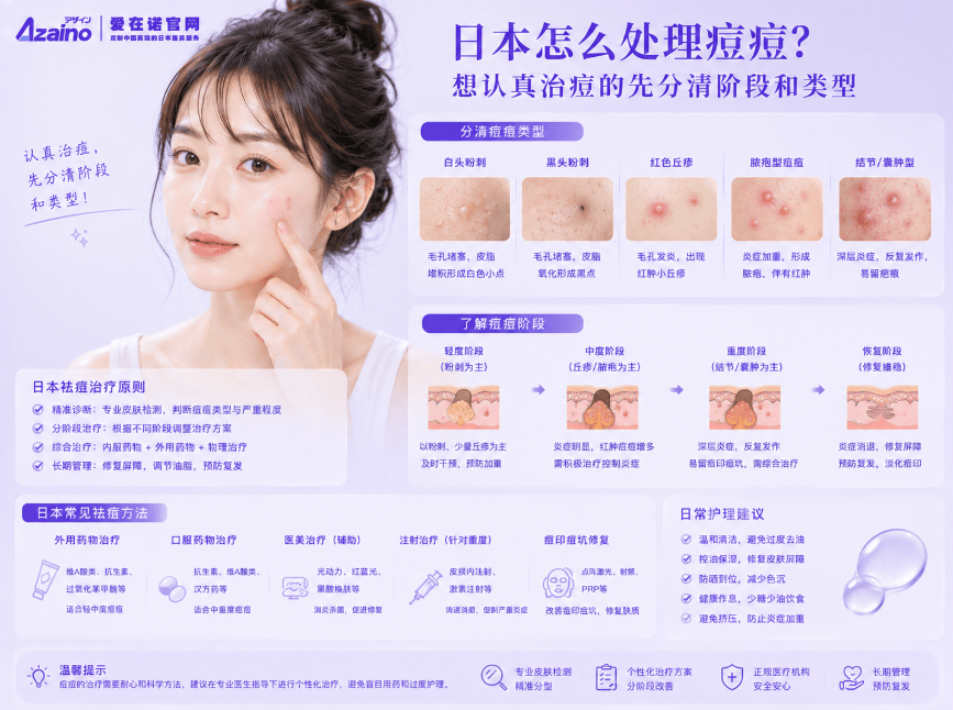 日本怎么处理痘痘？想认真治痘的先分清阶段和类型