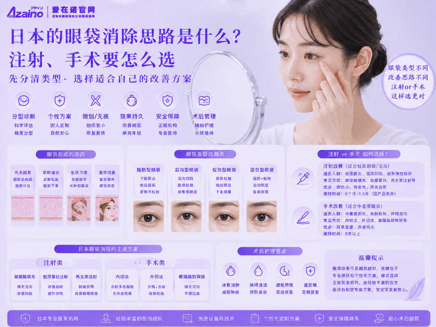 日本的眼袋消除思路是什么？注射、手术要怎么选