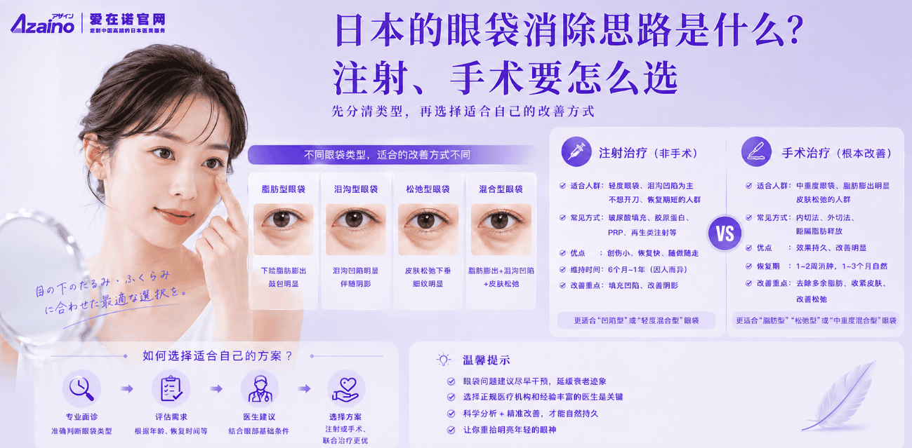 日本的眼袋消除思路是什么？注射、手术要怎么选