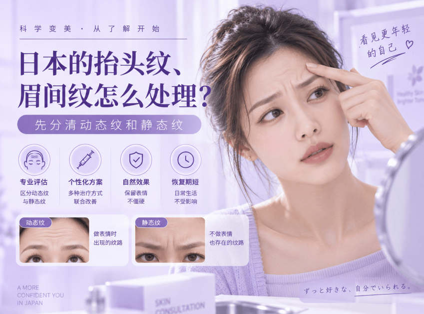 日本的抬头纹、眉间纹怎么处理？先分清动态纹和静态纹