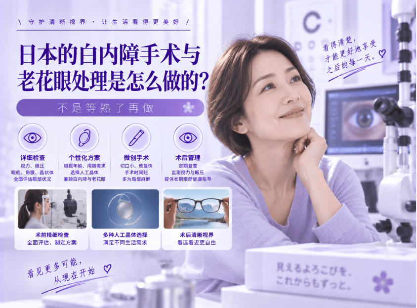 日本的白内障手术与老花眼处理是怎么做的？不是等熟了再做