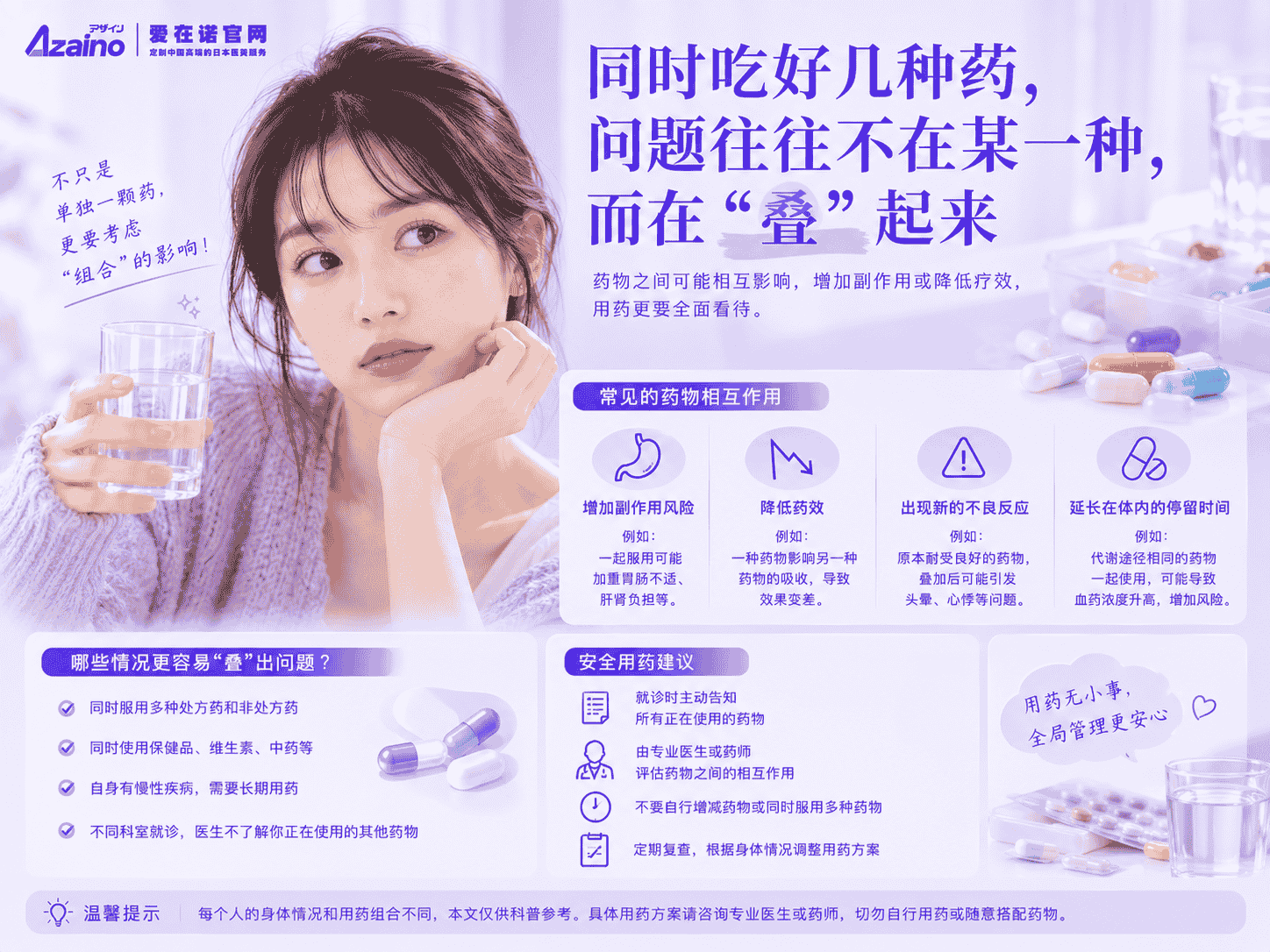同时吃好几种药，问题往往不在某一种，而在"叠"起来