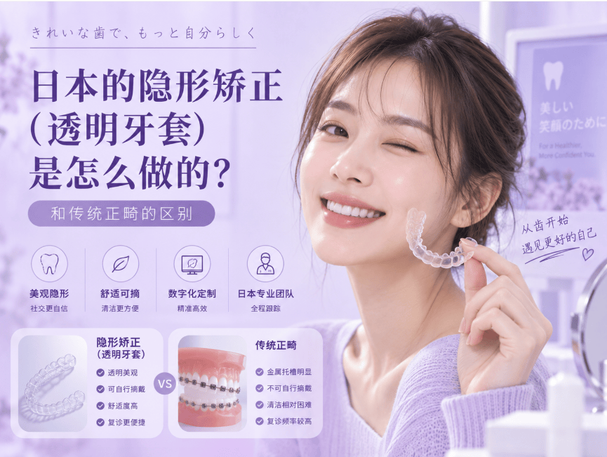 日本的隐形矫正（透明牙套）是怎么做的？和传统正畸的区别