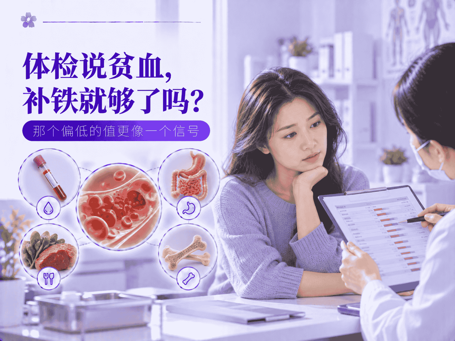 体检说贫血，补铁就够了吗？那个偏低的值更像一个信号