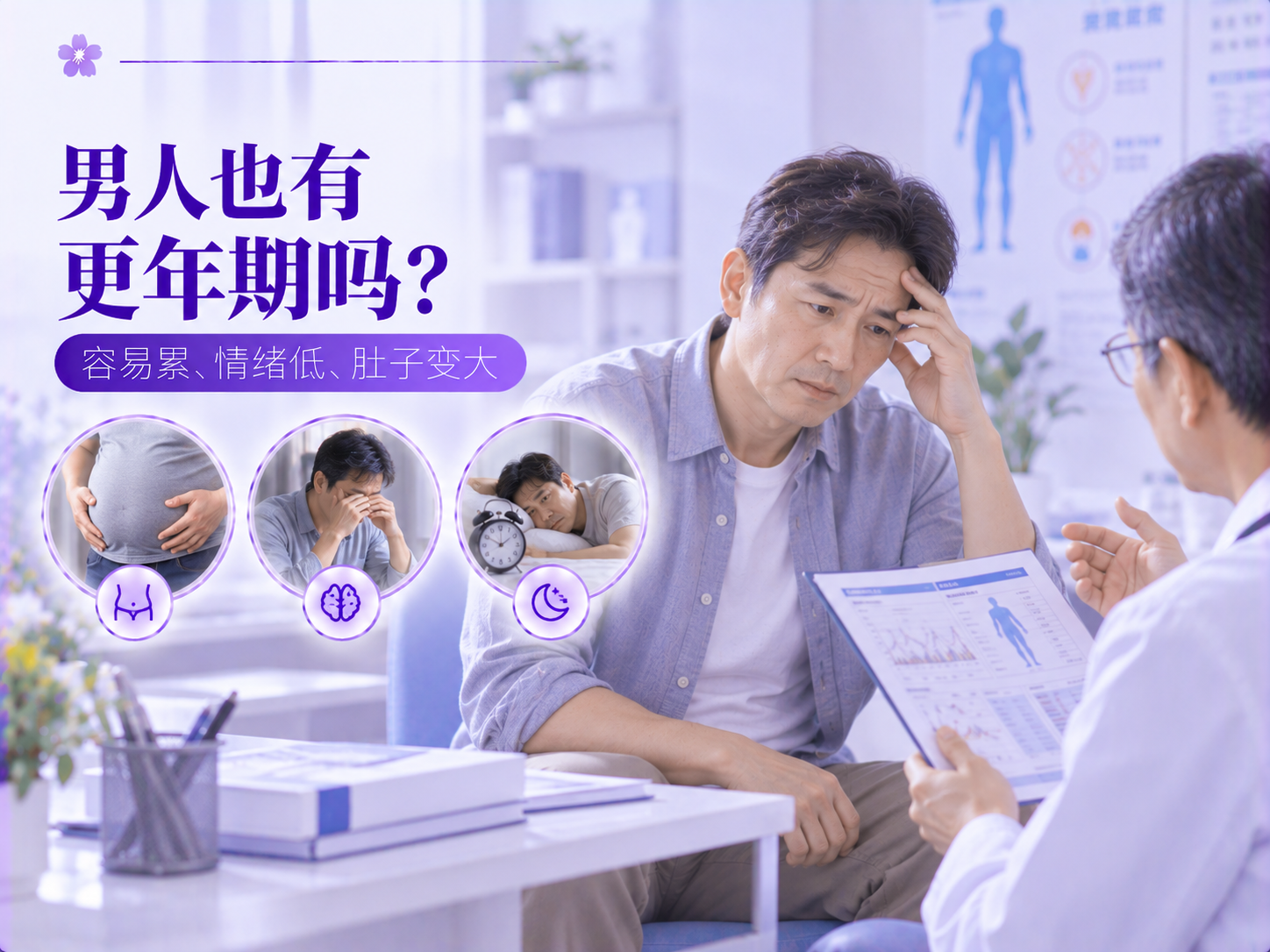 男人也有更年期吗？容易累、情绪低、肚子变大，该怎么看